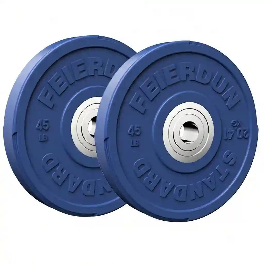 FEIERDUN 2 inch Color Olympic Bumper Plates 100% Virgin Rubber